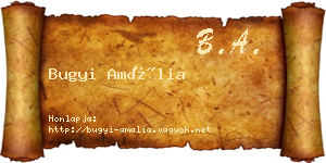 Bugyi Amália névjegykártya