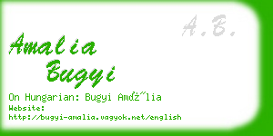 amalia bugyi business card